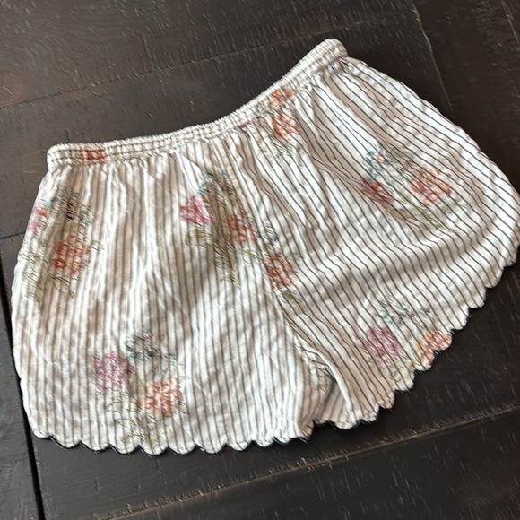 Anthropologie Ella Shorts Casual Floral Print Nightwear Striped Women's Small - Picture 5 of 8